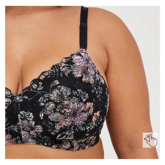 Torrid NWT Lightly Lined Everyday Wire-Free Bra Floral 360° Back Smoothing 40DDD - Picture 8 of 8
